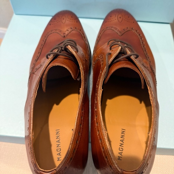 Magnanni Hampton Wingtip Oxfords Size 47 | New in Box | Cognac Spanish Leather - Picture 6 of 16
